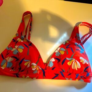 Floral Red Bikini Top